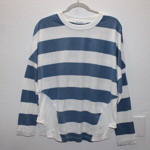 Stateside by Anthropology Women's Size Medium White and Blue Tee